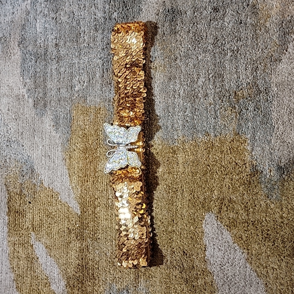 Golden Sequins Sparkle Butterfly Belt